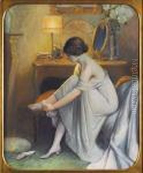 La Toilette Oil Painting by Delphin Enjolras