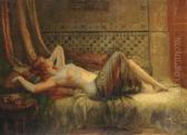 Reclining Nude Oil Painting by Delphin Enjolras