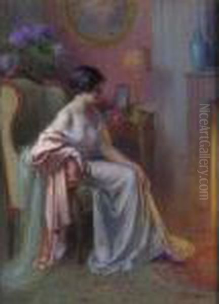 Light Of The Fire Oil Painting by Delphin Enjolras