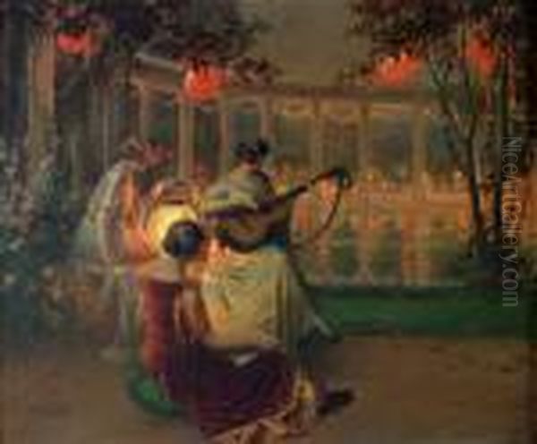 Soir De Fete Oil Painting by Delphin Enjolras