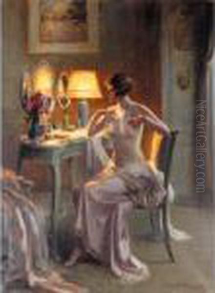 Le Collier De Perles Oil Painting by Delphin Enjolras