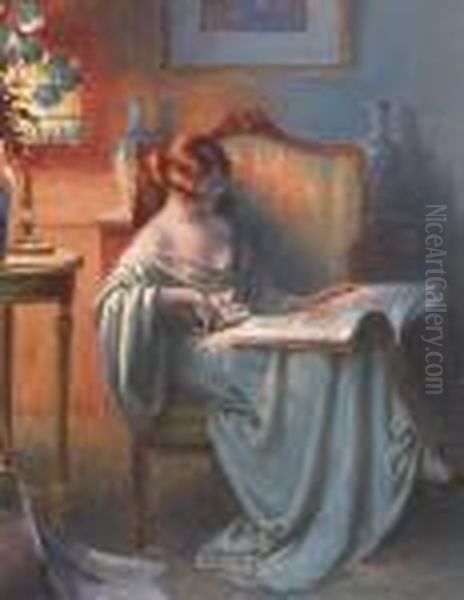 La Liseuse Oil Painting by Delphin Enjolras