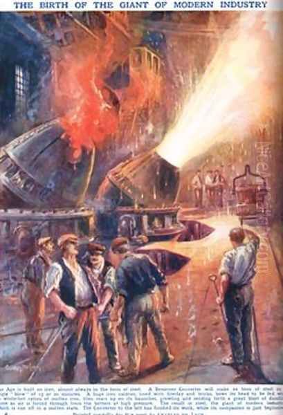 The Birth of the Giant of Modern Industry Oil Painting by Charles John de Lacy