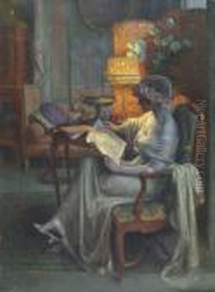 La Lecture Oil Painting by Delphin Enjolras