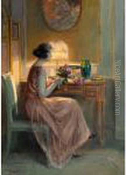 The Flower Bouquet Oil Painting by Delphin Enjolras