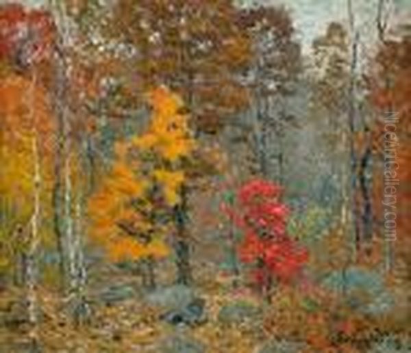 Autumn Foliage Oil Painting by John Joseph Enneking