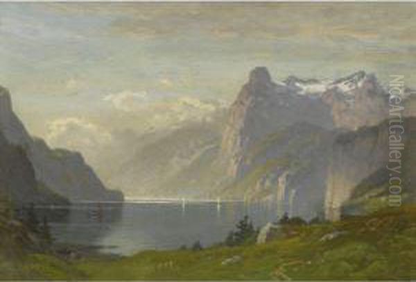 Morning, Lake Lucerne Oil Painting by John Joseph Enneking