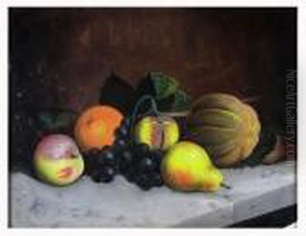 Still-life With Fruit On Table Oil Painting by John Joseph Enneking