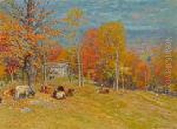 Autumn Pasture Oil Painting by John Joseph Enneking