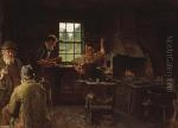 Blacksmith Shop Oil Painting by John Joseph Enneking