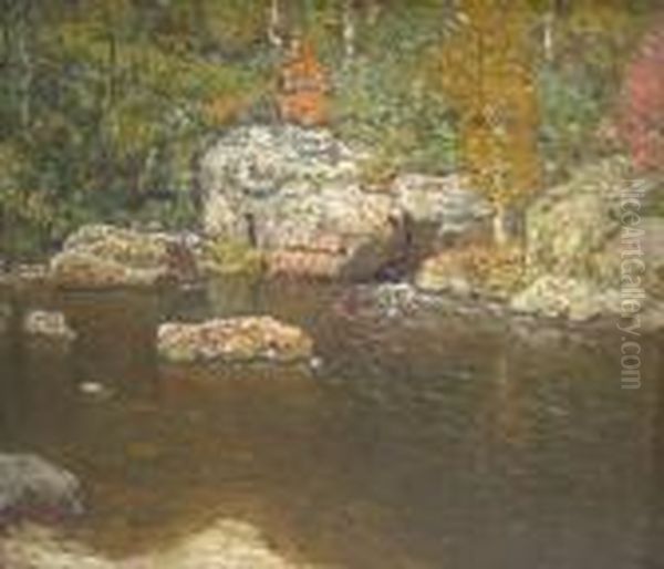 Trout Brook Oil Painting by John Joseph Enneking