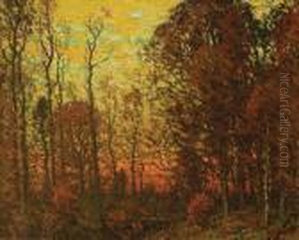 Last Of The Day Oil Painting by John Joseph Enneking