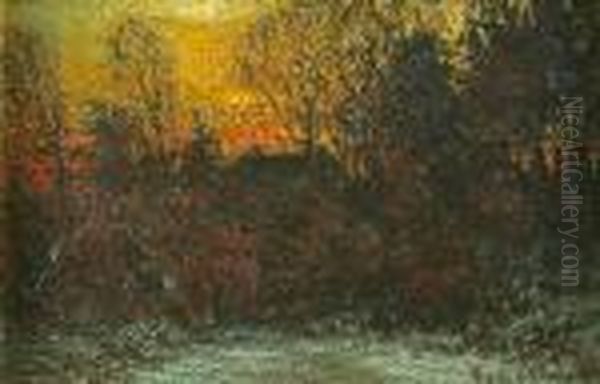 Landscape At Dusk Oil Painting by John Joseph Enneking