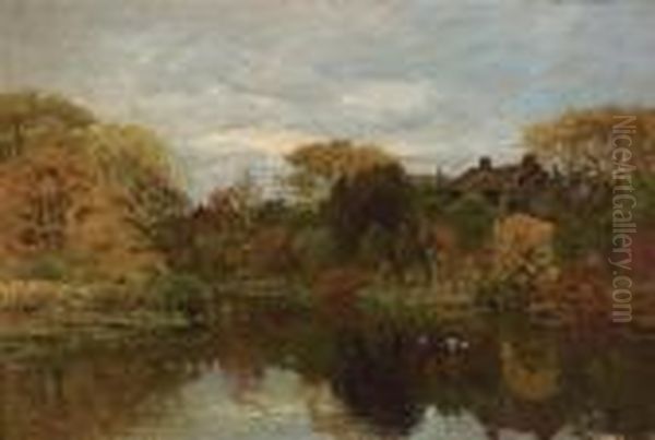 The Sumner House On The Neponsett River Oil Painting by John Joseph Enneking