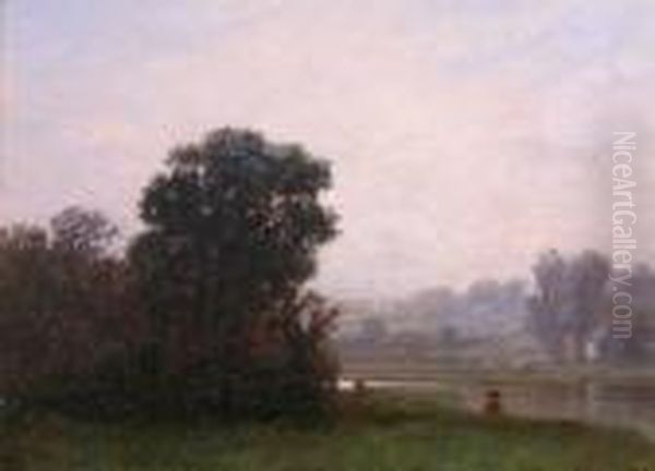 A Foggy Morning Oil Painting by John Joseph Enneking