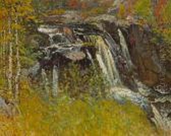 The Waterfall Oil Painting by John Joseph Enneking