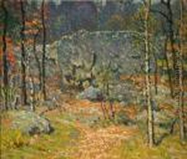 Woodland Interior, Autumn Oil Painting by John Joseph Enneking