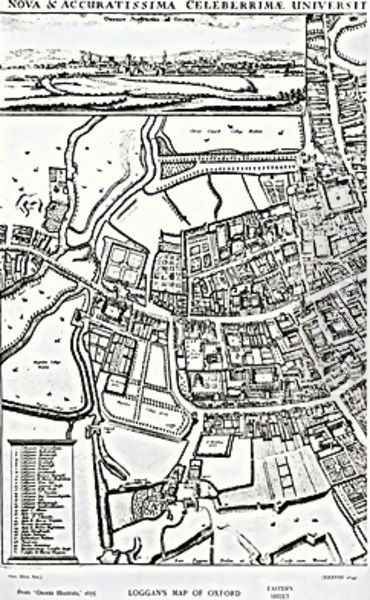 Loggans map of Oxford Eastern Sheet Oil Painting by David Loggan