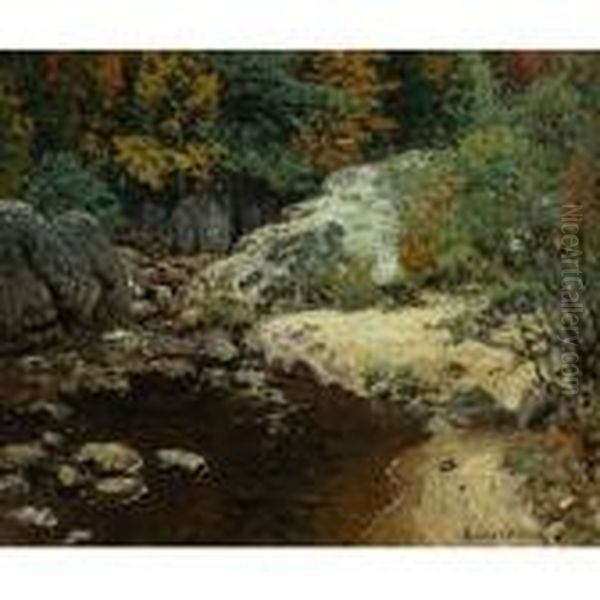 Rocky Spring Brook Oil Painting by John Joseph Enneking