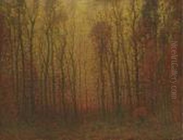 Sunset Through The Woods Oil Painting by John Joseph Enneking