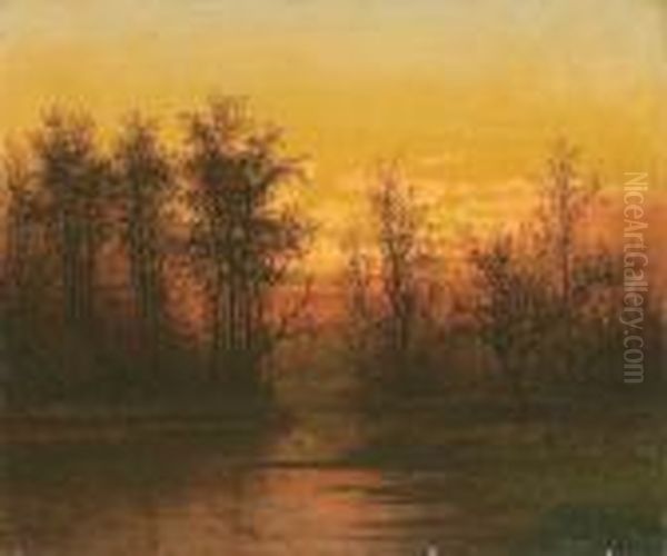 Evening Glow Oil Painting by John Joseph Enneking