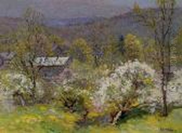 Apple Blossoms Oil Painting by John Joseph Enneking