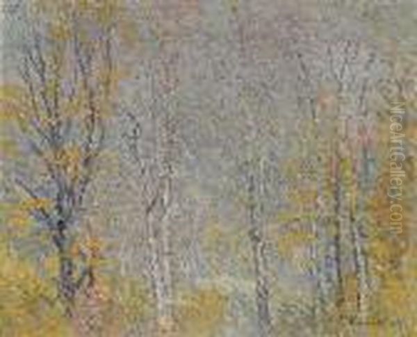 Birches Oil Painting by John Joseph Enneking