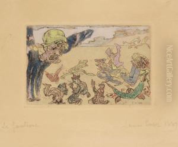 Le Fantome Oil Painting by James Ensor