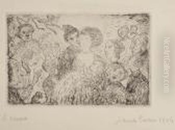 L'envie Oil Painting by James Ensor