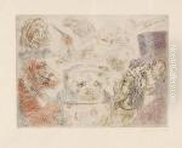 Musiciens Fantastiques Oil Painting by James Ensor