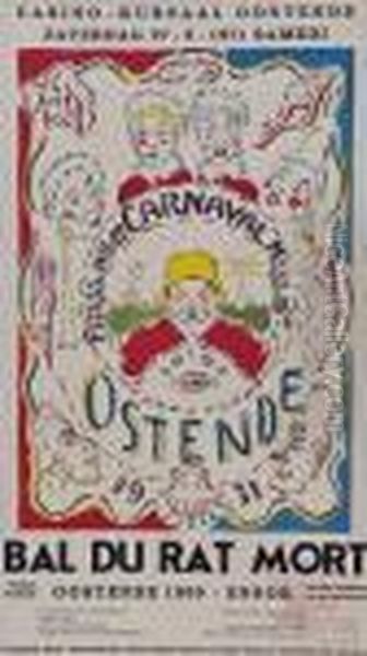 Carnaval Ostende Oil Painting by James Ensor