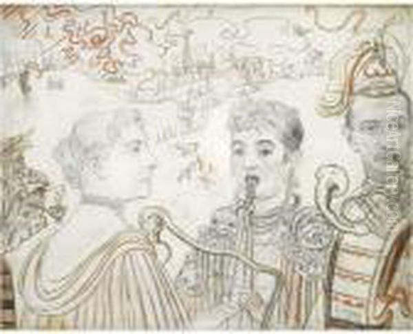 Les Musiciens Oil Painting by James Ensor