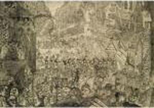 L'entree Du Christ A Bruxelles Oil Painting by James Ensor