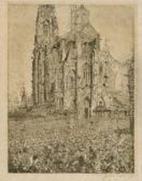 La Cathedrale (1ere Planche) Oil Painting by James Ensor