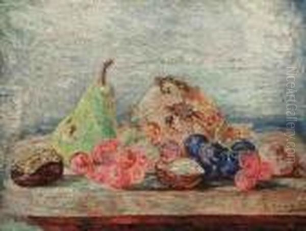 Poires, Raisins, Noix Oil Painting by James Ensor