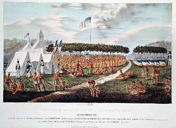 View of the Great Treaty Held at Prairie du Chien 2 Oil Painting by James Otto Lewis