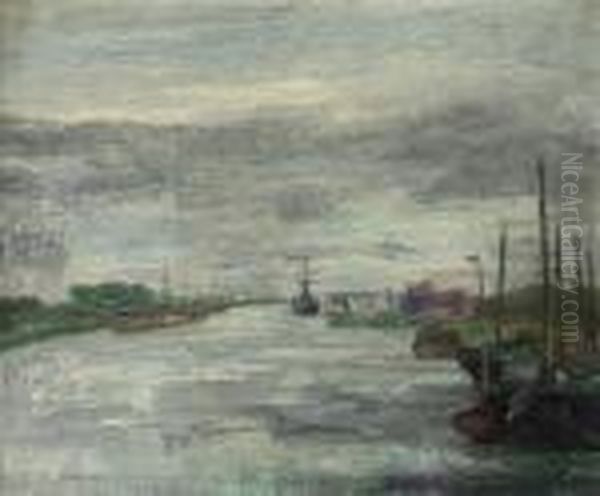 Le Canal: The Canal Oil Painting by James Ensor