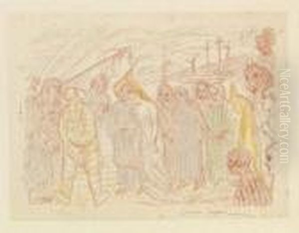 The Road To Calvary Oil Painting by James Ensor