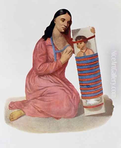 Chippeway Mother and Child 1826 Oil Painting by James Otto Lewis