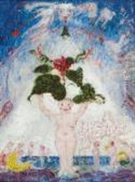 Angelets Et Marmots En Multiplication Oil Painting by James Ensor