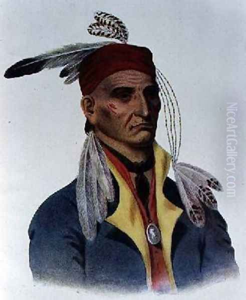 Shin-ga-ba WOssin or Image Stone a Chippeway Chief Oil Painting by James Otto Lewis