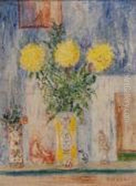 Fleurs Jaunes Oil Painting by James Ensor