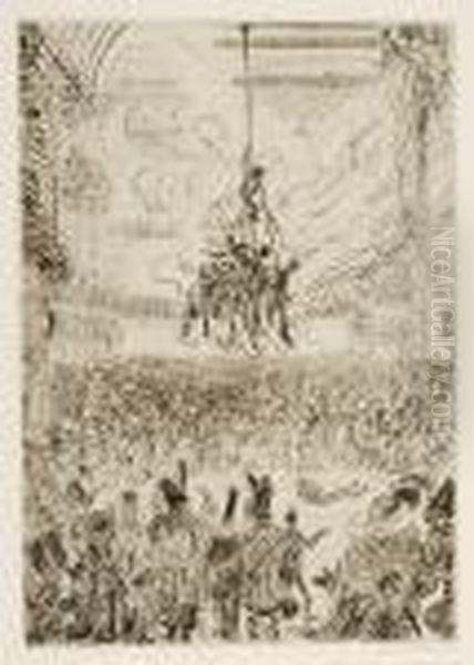 La Vengeance Dehop-frog Oil Painting by James Ensor