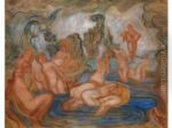 Badende Oil Painting by James Ensor