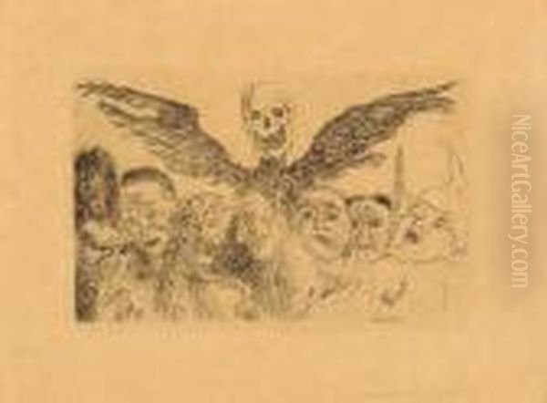 Les Peches Capitaux Domines Par La Mort by James Ensor