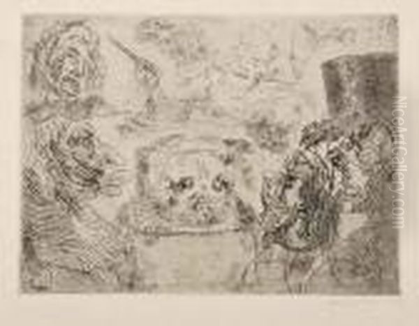 Musiciens Fantastiques Oil Painting by James Ensor