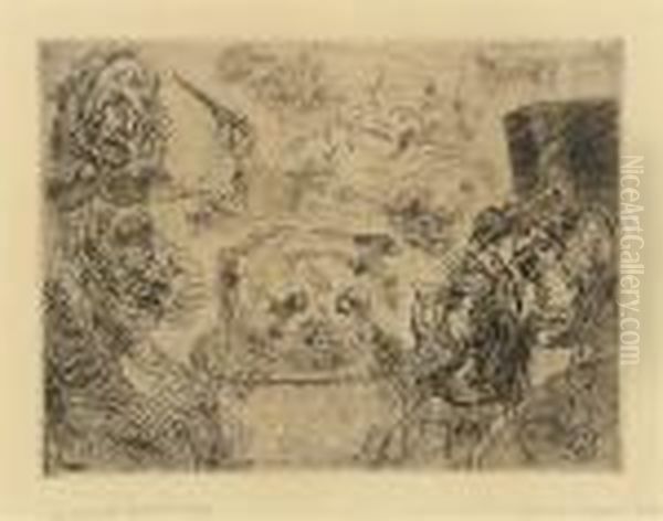 Musiciens Fantastiques Oil Painting by James Ensor