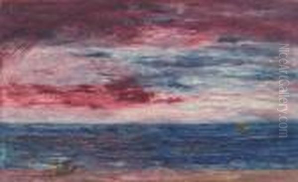 Marine Soleil Couchant Oil Painting by James Ensor