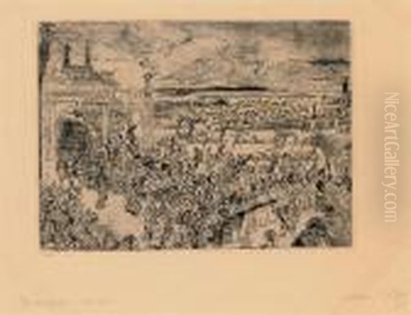 Triomphe Romain Oil Painting by James Ensor