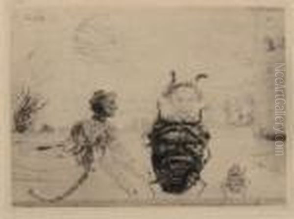 Les Insectes Singuliers Oil Painting by James Ensor